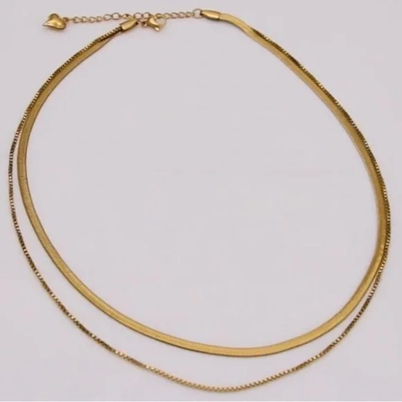 COPY - Gold Layering Snake Chain Link Layering Necklace Brand New - Picture 2 of 3